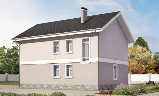 170-008-П Проект двухэтажного дома, бюджетный коттедж из теплоблока Асино | Проекты домов от House Expert