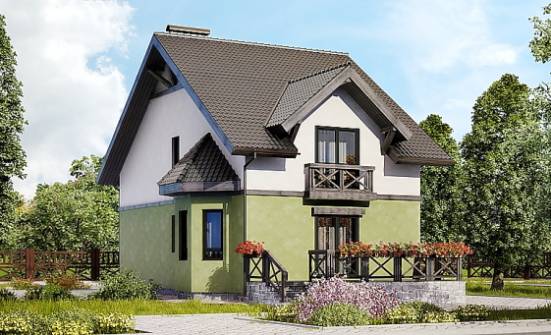 120-003-П Проект двухэтажного дома с мансардой, простой загородный дом из теплоблока Колпашево | Проекты домов от House Expert