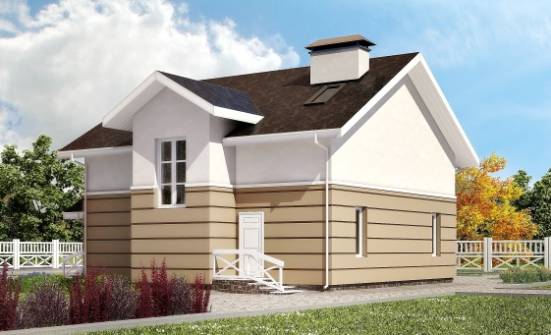 155-009-П Проект двухэтажного дома с мансардой, уютный коттедж из бризолита Стрежевой | Проекты домов от House Expert