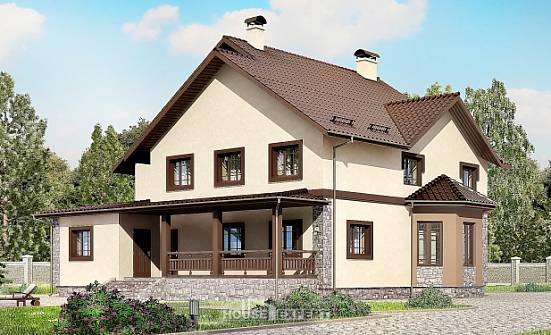 265-003-Л Проект двухэтажного дома, большой домик из газосиликатных блоков Северск | Проекты домов от House Expert