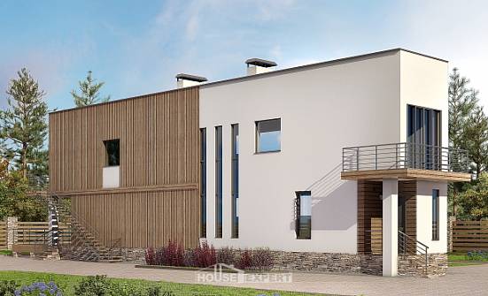 100-003-Л Проект двухэтажного дома, красивый коттедж из пеноблока Асино | Проекты домов от House Expert