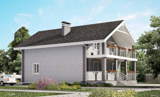 150-007-П Проект двухэтажного дома с мансардой, простой дом из пеноблока Колпашево | Проекты домов от House Expert