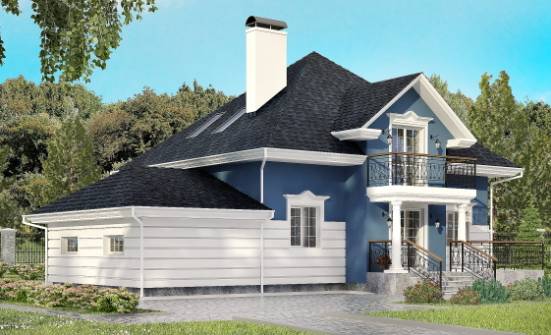 180-002-П Проект двухэтажного дома с мансардным этажом, гараж, простой загородный дом из кирпича Колпашево | Проекты домов от House Expert