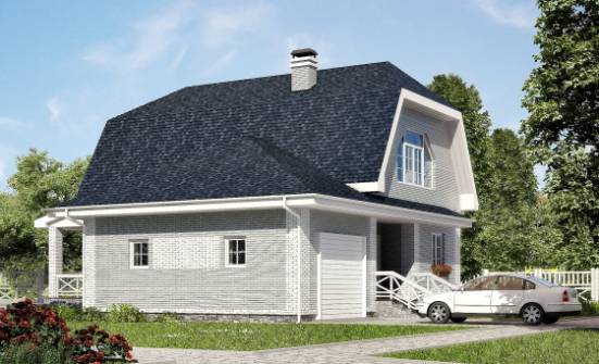 160-006-Л Проект двухэтажного дома мансардой, гараж, простой дом из блока Колпашево | Проекты домов от House Expert
