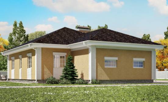 130-002-Л Проект одноэтажного дома, гараж, бюджетный коттедж из арболита Асино | Проекты домов от House Expert