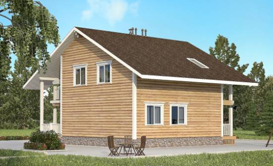 130-001-П Проект двухэтажного дома мансардный этаж, уютный загородный дом из дерева Северск | Проекты домов от House Expert