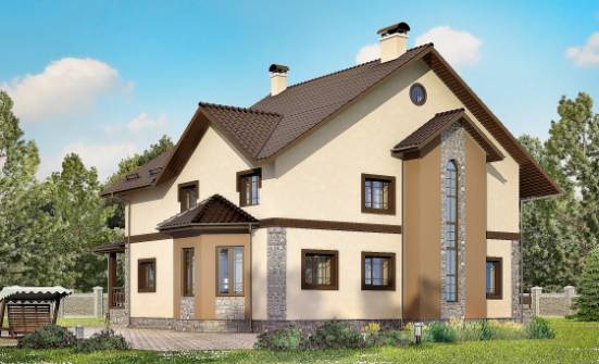 265-003-Л Проект двухэтажного дома, большой домик из газосиликатных блоков Северск | Проекты домов от House Expert