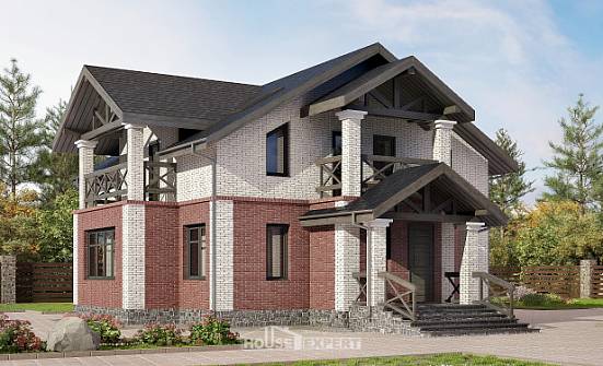 160-014-Л Проект двухэтажного дома, классический домик из блока Томск | Проекты домов от House Expert