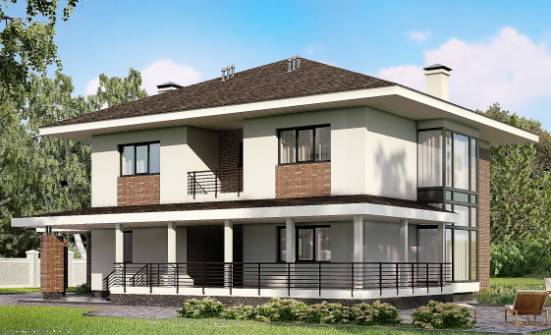 275-002-П Проект двухэтажного дома и гаражом, уютный домик из кирпича Колпашево | Проекты домов от House Expert