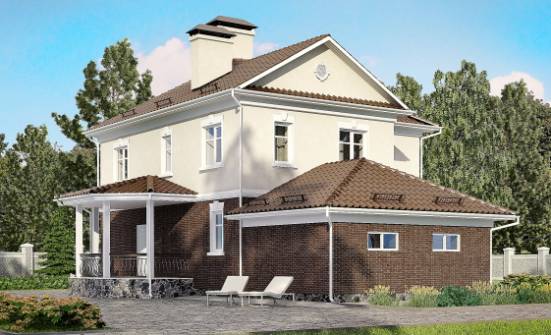 190-002-Л Проект двухэтажного дома и гаражом, просторный дом из поризованных блоков Северск | Проекты домов от House Expert