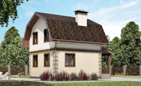 070-004-П Проект двухэтажного дома мансардный этаж, уютный домик из блока Стрежевой | Проекты домов от House Expert
