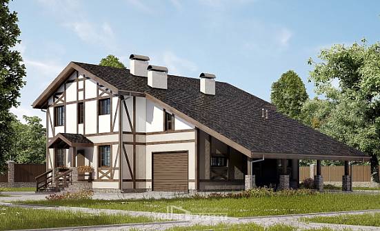 250-002-П Проект двухэтажного дома мансардный этаж, гараж, красивый дом из кирпича Асино | Проекты домов от House Expert
