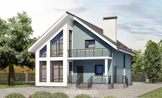 170-006-П Проект двухэтажного дома мансардой, уютный загородный дом из арболита Северск | Проекты домов от House Expert