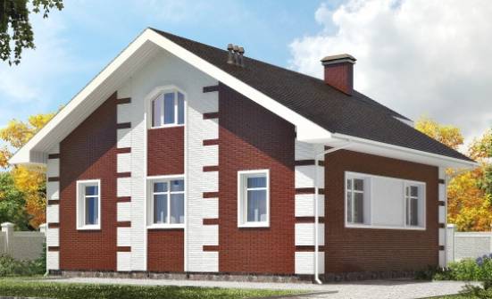 115-001-П Проект двухэтажного дома с мансардой, красивый домик из газобетона Асино | Проекты домов от House Expert