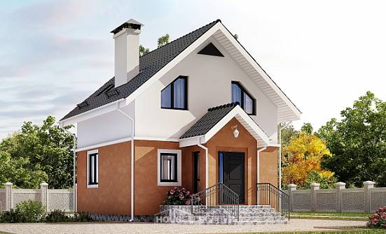 070-001-Л Проект двухэтажного дома с мансардой, простой коттедж из керамзитобетонных блоков Асино | Проекты домов от House Expert