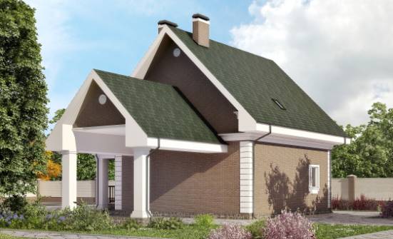 140-003-П Проект двухэтажного дома мансардой, гараж, бюджетный коттедж из газобетона Северск | Проекты домов от House Expert