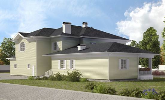 410-002-Л Проект двухэтажного дома и гаражом, уютный коттедж из арболита Асино | Проекты домов от House Expert