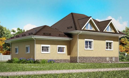 400-001-П Проект трехэтажного дома с мансардой, гараж, большой дом из твинблока Северск | Проекты домов от House Expert