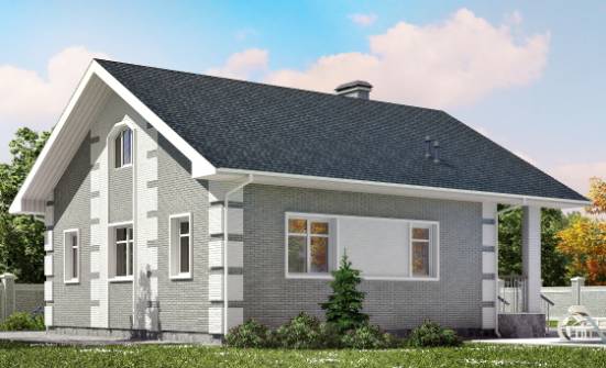 115-001-Л Проект двухэтажного дома с мансардой, бюджетный коттедж из теплоблока Северск | Проекты домов от House Expert