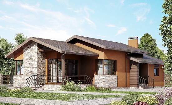 130-007-П Проект одноэтажного дома, простой коттедж из блока Асино | Проекты домов от House Expert