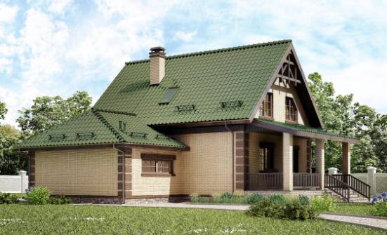 160-007-П Проект двухэтажного дома с мансардой, гараж, классический домик из газосиликатных блоков Стрежевой | Проекты домов от House Expert