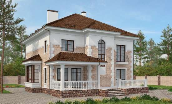 220-008-П Проект двухэтажного дома, красивый дом из кирпича Томск | Проекты домов от House Expert