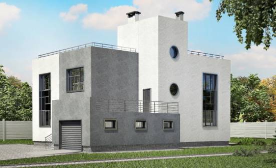 255-001-П Проект двухэтажного дома, гараж, классический домик из газосиликатных блоков Томск | Проекты домов от House Expert