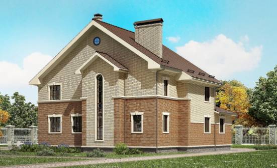 300-004-Л Проект двухэтажного дома, просторный коттедж из пеноблока Северск | Проекты домов от House Expert