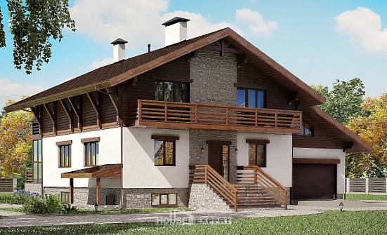 420-001-П Проект трехэтажного дома с мансардой и гаражом, классический домик из кирпича Стрежевой | Проекты домов от House Expert