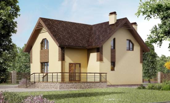 150-009-Л Проект двухэтажного дома с мансардой, классический домик из газобетона Асино | Проекты домов от House Expert
