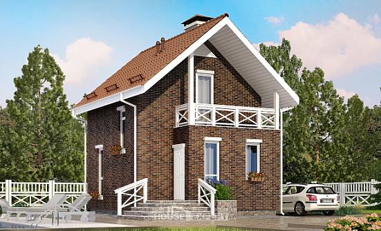 045-001-Л Проект двухэтажного дома мансардой, недорогой загородный дом из арболита Стрежевой | Проекты домов от House Expert