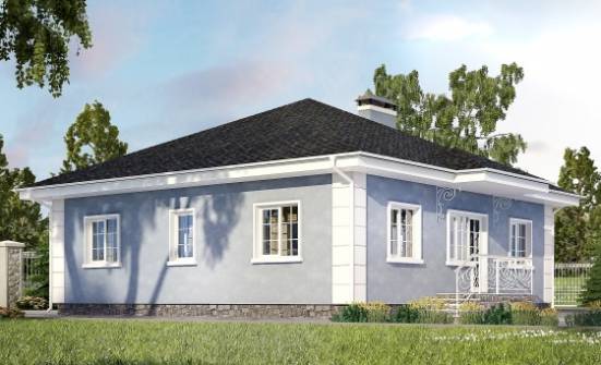 100-001-П Проект одноэтажного дома, бюджетный коттедж из арболита Колпашево | Проекты одноэтажных домов от House Expert