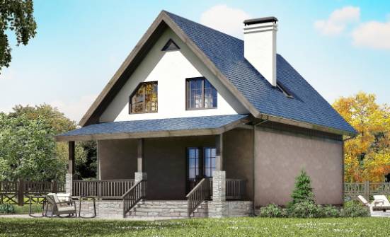 130-003-П Проект двухэтажного дома мансардой, бюджетный коттедж из пеноблока Асино | Проекты домов от House Expert