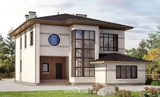 345-001-П Проект двухэтажного дома, классический дом из поризованных блоков Колпашево | Проекты домов от House Expert