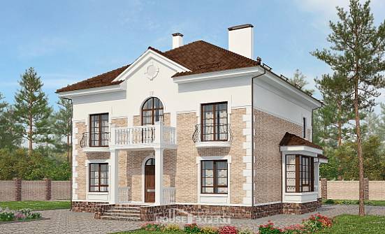 220-008-П Проект двухэтажного дома, красивый дом из кирпича Томск | Проекты домов от House Expert