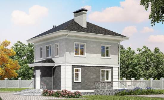 090-003-П Проект двухэтажного дома, скромный дом из блока Стрежевой | Проекты домов от House Expert