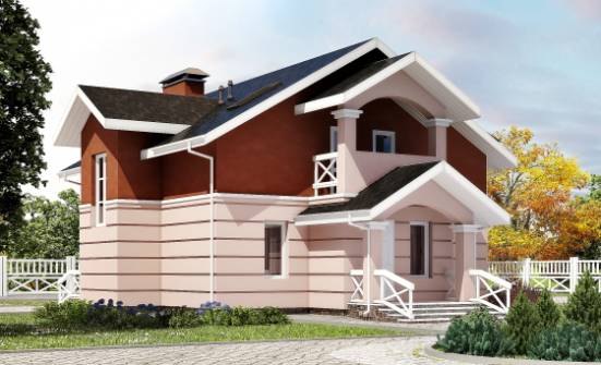 155-009-Л Проект двухэтажного дома мансардный этаж, простой дом из поризованных блоков Асино | Проекты домов от House Expert
