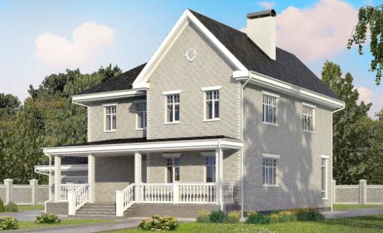 190-001-Л Проект двухэтажного дома, гараж, уютный дом из кирпича Стрежевой | Проекты домов от House Expert