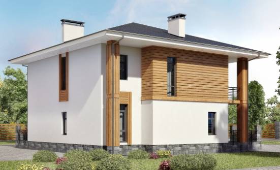 180-015-П Проект двухэтажного дома, современный домик из твинблока Стрежевой | Проекты домов от House Expert