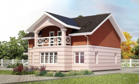 155-009-Л Проект двухэтажного дома мансардный этаж, простой дом из поризованных блоков Асино | Проекты домов от House Expert