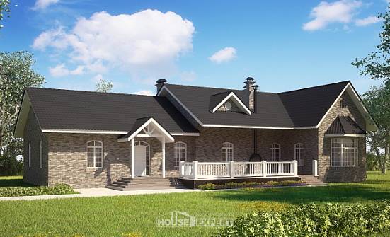 195-001-П Проект одноэтажного дома, красивый загородный дом из кирпича Томск | Проекты домов от House Expert