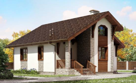 080-002-Л Проект одноэтажного дома, маленький домик из бризолита Северск | Проекты одноэтажных домов от House Expert