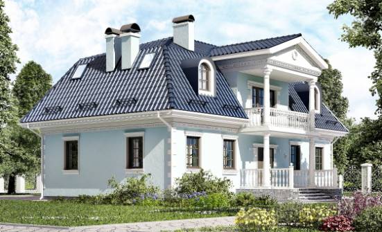 210-004-Л Проект двухэтажного дома с мансардой, просторный дом из поризованных блоков Северск | Проекты домов от House Expert