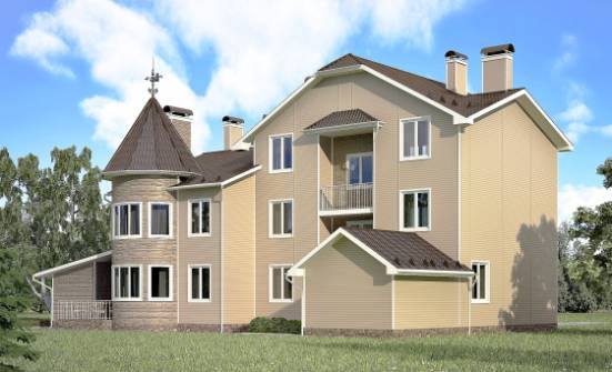 555-001-Л Проект трехэтажного дома с мансардным этажом, гараж, современный загородный дом из арболита Северск | Проекты домов от House Expert