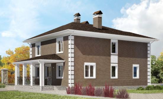 185-002-П Проект двухэтажного дома, современный коттедж из блока Северск | Проекты домов от House Expert
