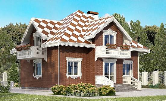 155-003-Л Проект двухэтажного дома с мансардным этажом, гараж, красивый коттедж из арболита Колпашево | Проекты домов от House Expert