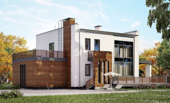 220-003-П Проект двухэтажного дома, гараж, уютный загородный дом из бризолита Асино | Проекты домов от House Expert