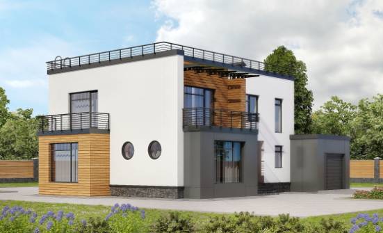 260-002-П Проект двухэтажного дома и гаражом, огромный домик из бризолита Асино | Проекты домов от House Expert