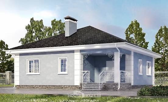 100-001-П Проект одноэтажного дома, бюджетный коттедж из арболита Колпашево | Проекты домов от House Expert