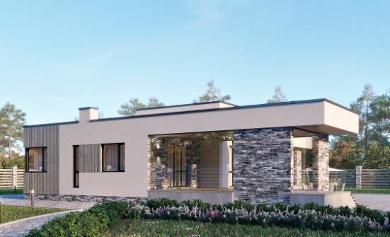 175-001-Л Проект одноэтажного дома, бюджетный дом из керамзитобетонных блоков Северск | Проекты домов от House Expert